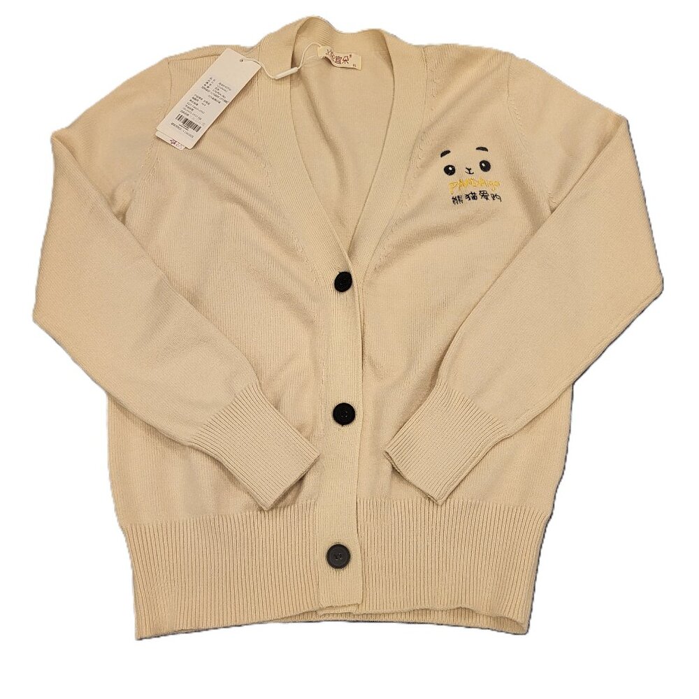 Embroidered Knitted Cardigan Apricot Color Size XL NWT